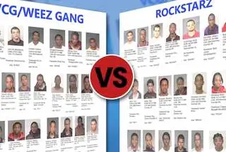 A visual of alleged gang members on Facebook arrested by the NYPD